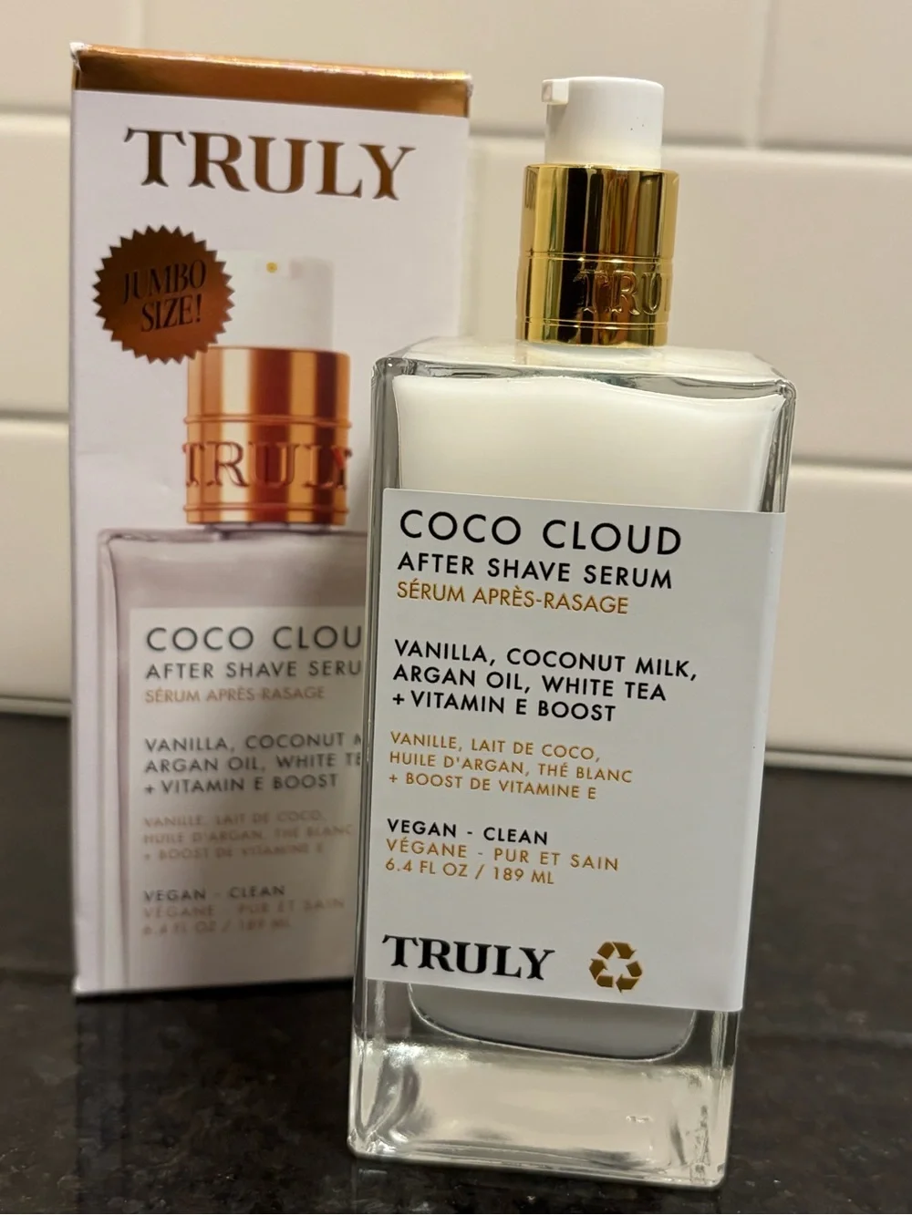 Truly Beauty - “Coco Cloud” (Jumbo Size) After Shave Serum (6.4oz/189mL) - NEW